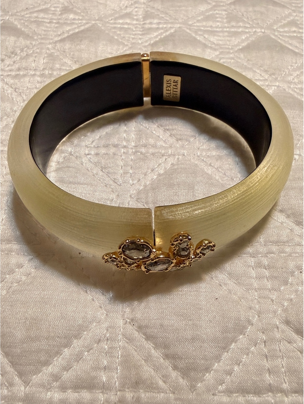 ~Alexis Bittar Lucite Crystal Cluster Hinged Cuff Bracelet